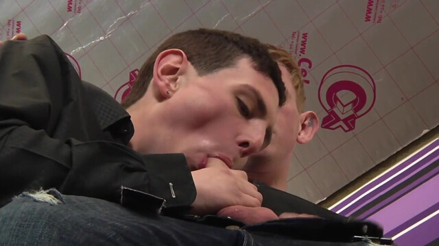 Ginger boy gets ass rammed by two studs and soaked in sperm