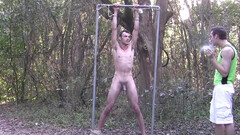 Giving him a handjob and playing with his skinny torso