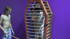 Caged boy wants his master to set him free and fuck him