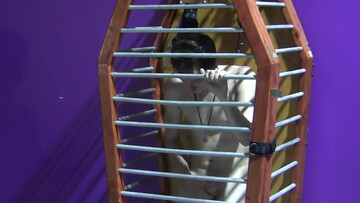 Caged boy wants his master to set him free and fuck him