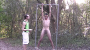 Outdoor bondage in the woods for Jaiden Fox and Chase Endick