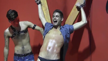 Passionate boys play dirty bondage games on camera