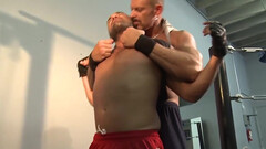 A couple of muscular men are taking a break and fucking