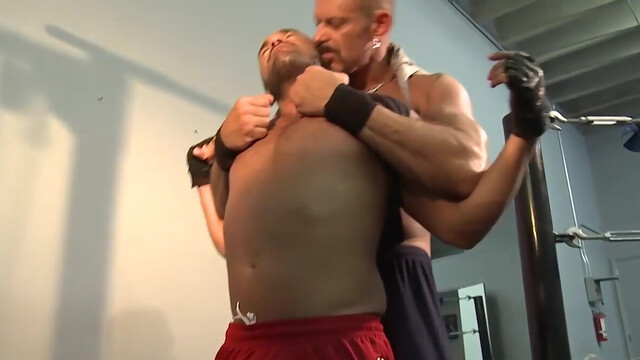 A couple of muscular men are taking a break and fucking