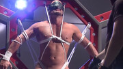 Blindfolded man is tied and left to the mercy of a dom