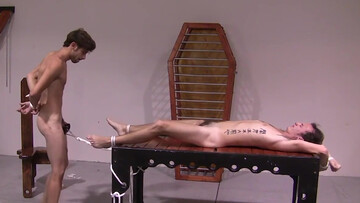 Appealing boys share their master's cock in a dirty BDSM threesome