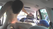 Backseat buddies are going bareback in a old video