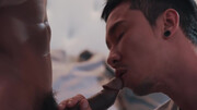 Muscular Asian lover fulfills his gay desires with BBC in the ass