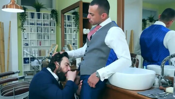 Bearded man endures hefty cock down the ass after special blowjob