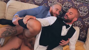 Strong bareback anal at a wedding between the groom and the bestman