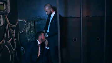 Classy men share intimate oral moments in a steady mix