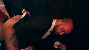 Classy men share intimate oral moments in a steady mix