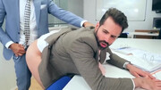 Bearded lad with a great ass fucked by his hung boss