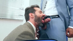 Bearded lad with a great ass fucked by his hung boss