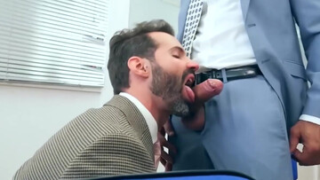 Bearded lad with a great ass fucked by his hung boss