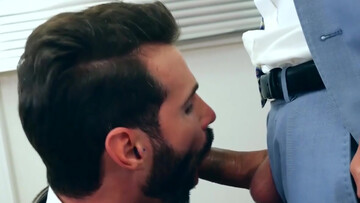 Bearded lad with a great ass fucked by his hung boss