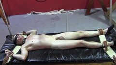 Jaden is tied up to the bed and teased by a dominant lad