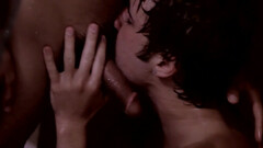 Sexy lovers share rimming oral at the shower