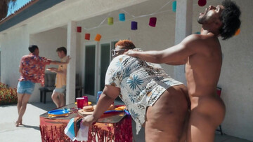 Black hunk ass fucks fat male and comes in his big booty