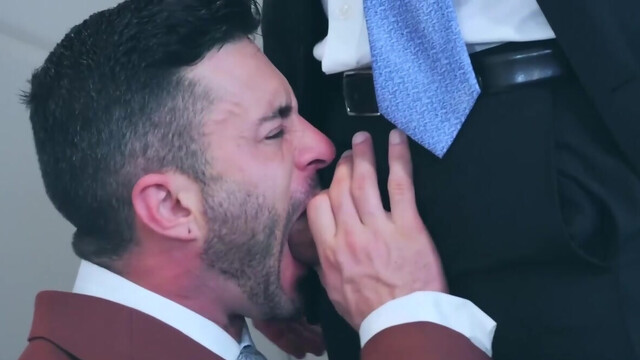 Special treat for the cock sucking office male in hotel room XXX