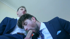 He is going deep in the bumhole while still clothed