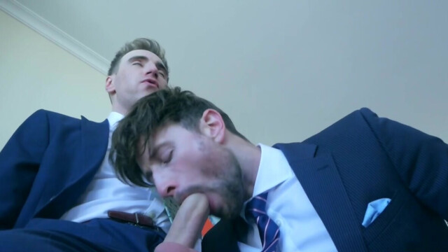 He is going deep in the bumhole while still clothed