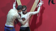 Male slave endures sexual spanking and claming in real maledom experience