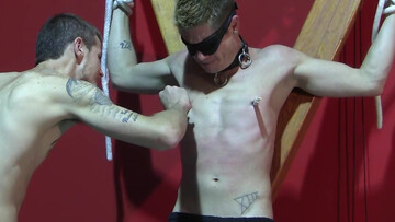 Male slave endures sexual spanking and claming in real maledom experience