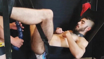 Rex Rodgers using the swing in a scene with Randy Joe