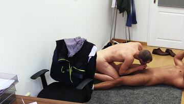 Czech lovers make out on the floor in smooth office perversions