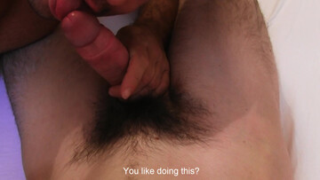 Slim boy spills cum on belly after sensual POV cam sex