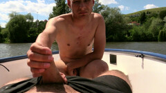 Subtitles in a POV video that ends up with a cumshot