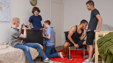 Blissful male sluts are going at it in the bedroom