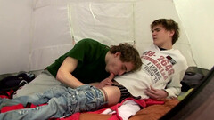 Deep bareback oral and anal banging in a sexy camping kink