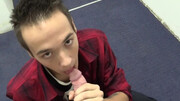 Twink tries missionary the hard way after a nice blowjob POV