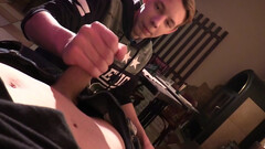Appealing man lubes the cock well before he puts it in his hairy ass