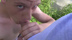 Appealing bloke sucks dick in crazy positions until the jizz starts to splash on his face