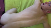 Blonde Czech boy pleases himself with sperm on face after great blowjob