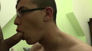 Nerdy young lad shares exclusive POV at home when he takes care of a big dick