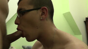 Nerdy young lad shares exclusive POV at home when he takes care of a big dick