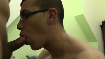 Nerdy young lad shares exclusive POV at home when he takes care of a big dick