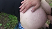 Slender twink sucks cock half-naked and experiences bareback anal