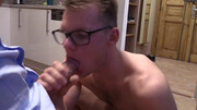 Nerdy Czech lad gives an impressive blowjob and gets fucked in the ass the hard way