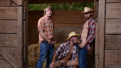 Tight cowboys share unique gay threesome at the farm