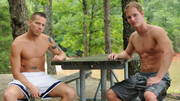 Young lovers share the woods for romantic gay affairs