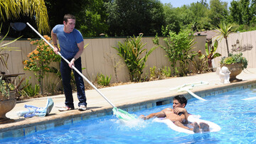 Pool side sex with the guy who cleans the pool