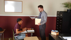 Classroom seduction for Billy Byron and Preston Steel