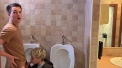Cute blonde filmed in public when he sucks cock of a random dude