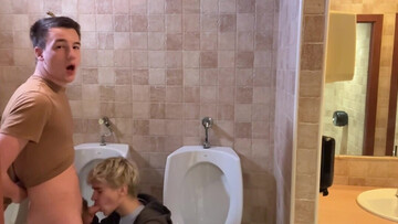 Cute blonde filmed in public when he sucks cock of a random dude
