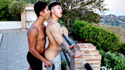 Outdoor oral and ballgag domination for two hotties